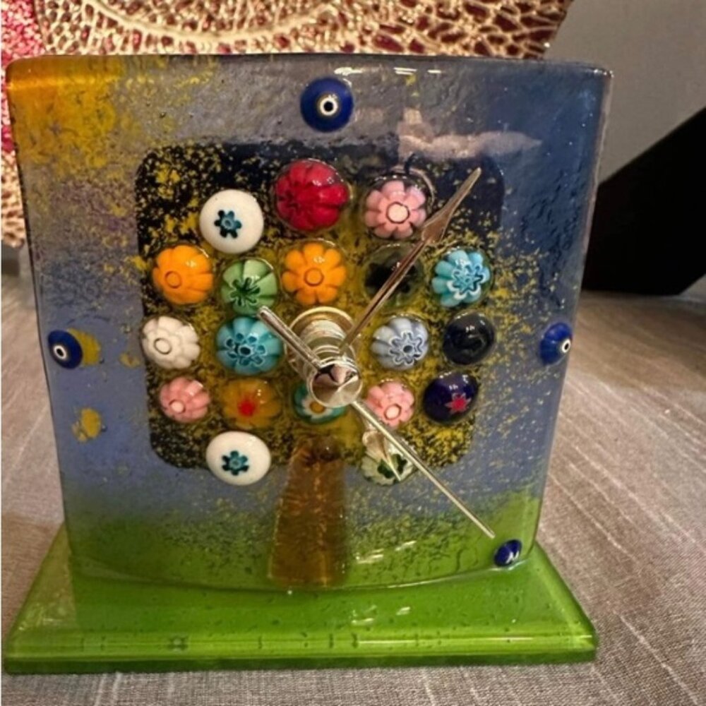 Murano glass hand painted gorgeous clock